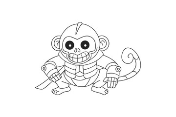 Obraz premium samurai-monk of a vector illustration