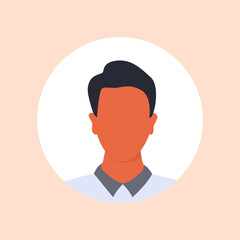 Vector flat illustration. Avatar, user profile, face icon, gender neutral silhouette, profile picture in color. Suitable for social media profiles, icons, splash screens and as a template.