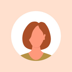 Vector flat illustration. Avatar, user profile, face icon, gender neutral silhouette, profile picture in color. Suitable for social media profiles, icons, splash screens and as a template.
