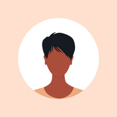 Vector flat illustration. Avatar, user profile, face icon, gender neutral silhouette, profile picture in color. Suitable for social media profiles, icons, splash screens and as a template.