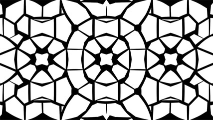 Abstract seamless geometric pattern with green leaf and rock elements, perfect for modern wallpaper or decorative tile design