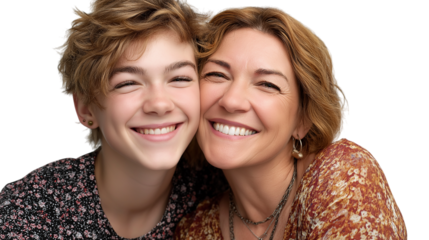 Mother and Daughter Smiling