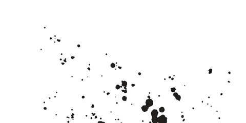 Black Ink Spray Splatter on White Canvas with Random Drips and Splashes for Backgrounds, Abstract Art, and Urban Prints
