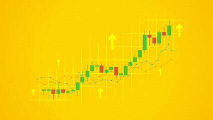 Naklejka premium Successful stock market statistical information and trends with up arrows. Economic information growth background