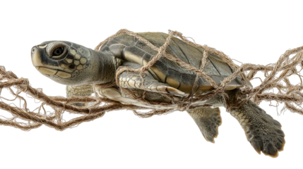 Sea Turtle Entangled Marine Life Conservation Issue