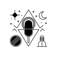 vector illustration of a set of abstract icons