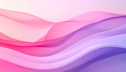 Abstract waves in shades of pink and purple create a soft, flowing background.