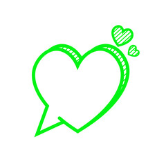 green love heart speech bubble frame