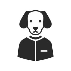Cartoon dog in formal attire icon