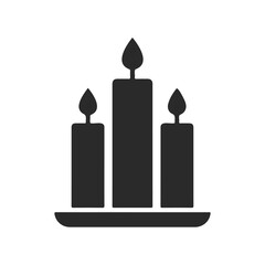 Obraz premium Minimalist candle icon trio on tray