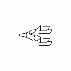 fishing boat coordination icon sign vector