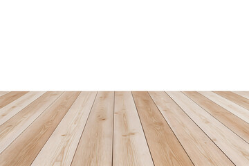 Naklejka premium Minimal empty interior background with light wooden floor and clean white wall, modern studio space for product display, advertising presentation, mockup design, and commercial branding concepts