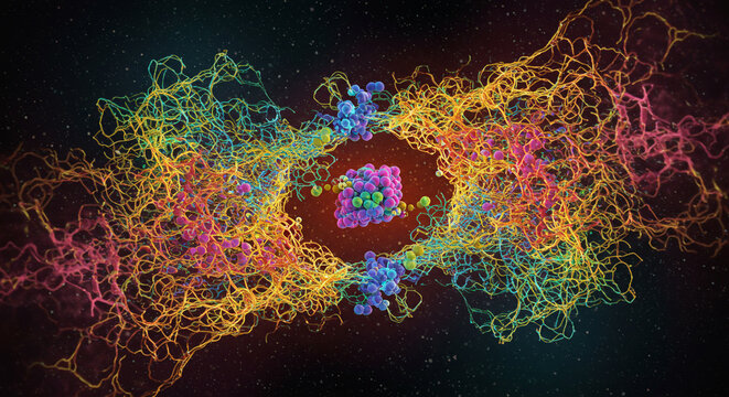 Detailed Macro Visualization of Gluons Binding Quarks with Swirling Energy