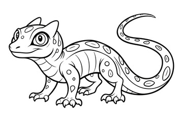 coloring page line art the night lizard black vector