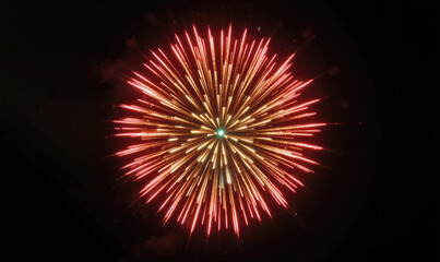 Obraz premium Red and Gold Fireworks Stunning fireworks display in shades of red and gold. Ideal for celebrations and festive occasions.