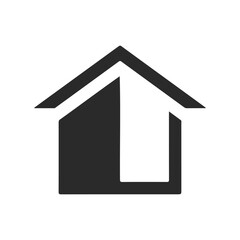 Fototapeta premium Minimalist black arrow house logo symbolizing growth and progress