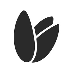 Minimalist pistachio nut icon on white background