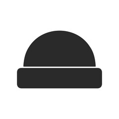 Fototapeta premium Minimalist black icon of a hat on white background