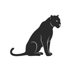 Obraz premium Black panther silhouette in profile on white background