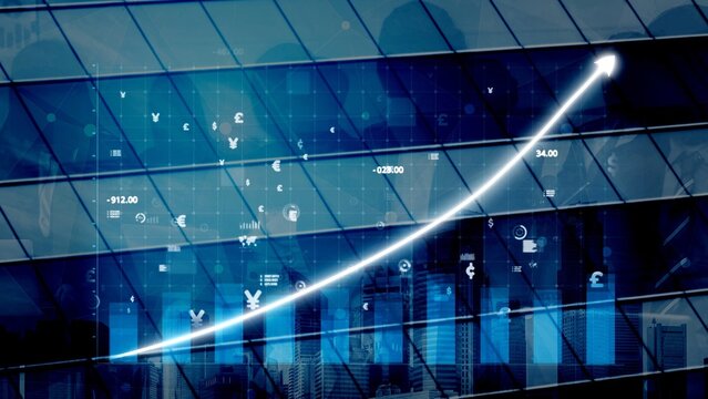 A professional visual representation of financial growth featuring upward trends and currency symbols, perfect for business and financial projects. Copula - Powered by Adobe