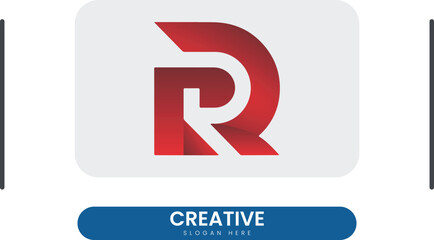 Abstract Letter DR or RD Logo Concept