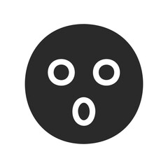 Fototapeta premium Abstract black and white face with surprised expression