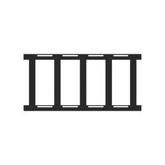 Silhouette of film roll icon on white background