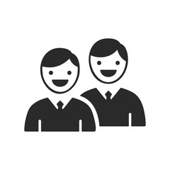 Fototapeta premium Icon of two smiling businessmen in suits