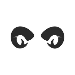 Obraz premium Mischievous eyes emoji in black and white design