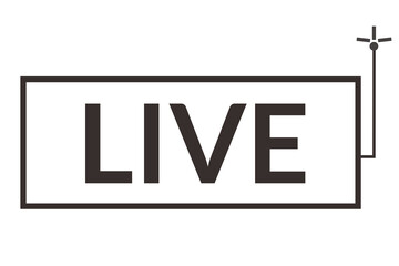 live  sign  for media and TV channel ,, streaming label,