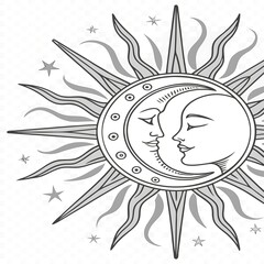 Fototapeta premium sun and moon