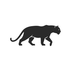 Obraz premium Silhouette of a panther walking - black wild cat illustration