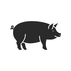 Fototapeta premium Silhouette of standing pig illustration on white background