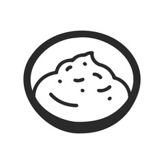 Obraz premium Simple line art of bowl filled with whipped cream