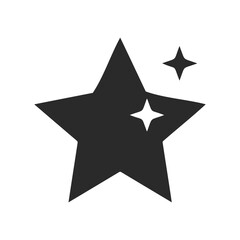 Obraz premium Black star icon with sparkle on white background
