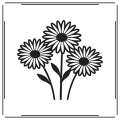 Flower Silhouettes - Elegant Daisies and Blooming Floral Design for Nature, Spring, and Garden Art