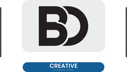 Unique Monogram BD Letter Logo