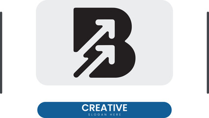 Rising Arrow Letter B Logo
