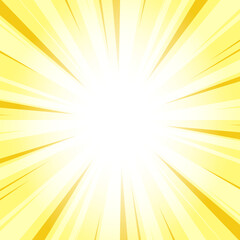 Fototapeta premium Abstract Jonquil Yellow Sunburst Background with Glowing Light Rays. Yellow Glowing Effect Sunburst Background for Presentation, Banner, Poster, Flyer, Sales. Pop Art Background for Summer Themes.