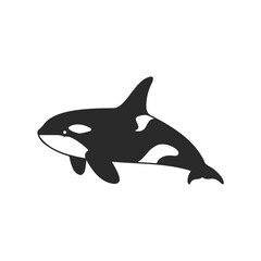 Obraz premium Black and white orca silhouette illustration on white background