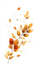 An elegant autumn card mockup featuring vintage leaf motifs and serifs, creating a dynamic, floating effect. Perfect for luxury branding or nostalgic autumn promotions. The composition looks light, cl