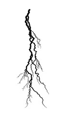 Black Lightning Bolt, Single Black Lightning Strike Illustration, Thunderbolt png, Lightning Bolt Transparent Background