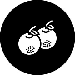 Mandarin Oranges Vector Icon Design