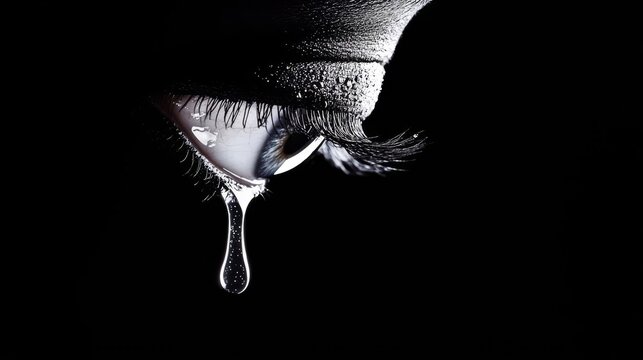 Gentle smile with tear forming, raw emotion behind the smile, subtle sorrow concept