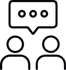 Fototapeta premium Communication and Connection: A simple yet profound illustration depicting two individuals engaged in a conversation, fostering connection and understanding. 