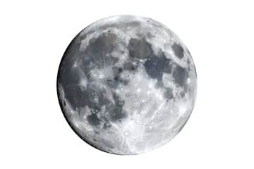 Moon isolated on white or transparent png