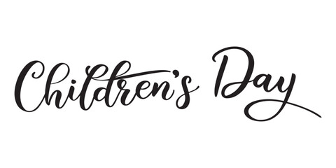 Elegant Script Typography Design for Children's Day Celebrations and Events Promoting Childhood and Happiness with a Focus on Child Well Being