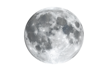 Moon isolated on white or transparent png