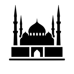 Isolated black mosque architecture silhouette icon
