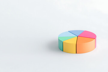 Obraz premium A colorful pie chart graphic. This image represents data, analysis, business strategy, marketing, or the division of resources.